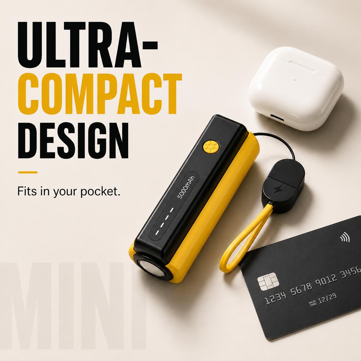 VoltLite™ 5000mAh Power Bank with Built-In Torch