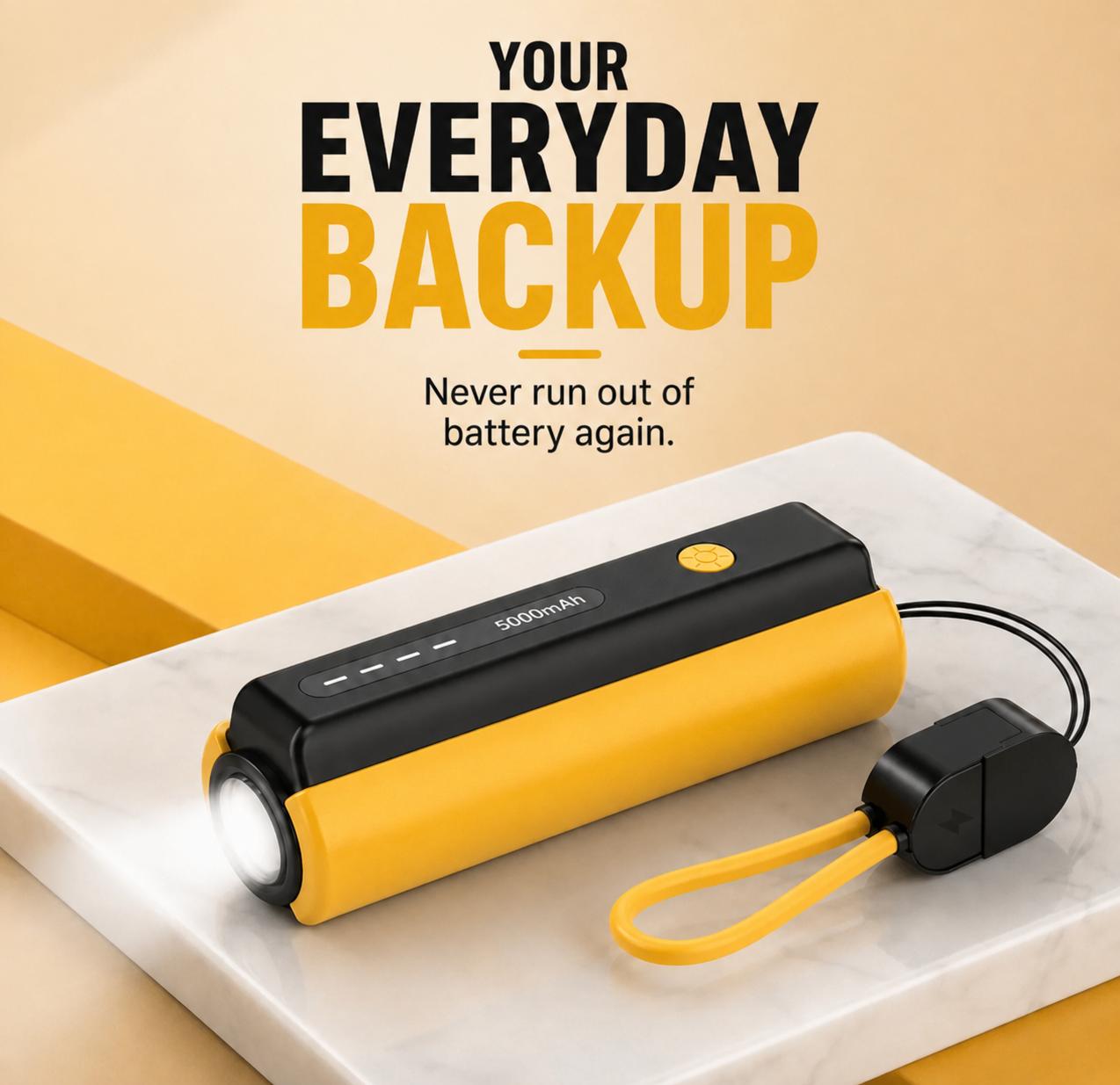 VoltLite™ 5000mAh Power Bank with Built-In Torch