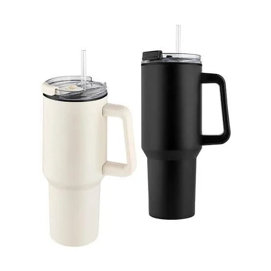 Leak-Proof H2.0 Stainless Steel Tumbler | 1200ML Insulated Travel Mug with Handle & Straw